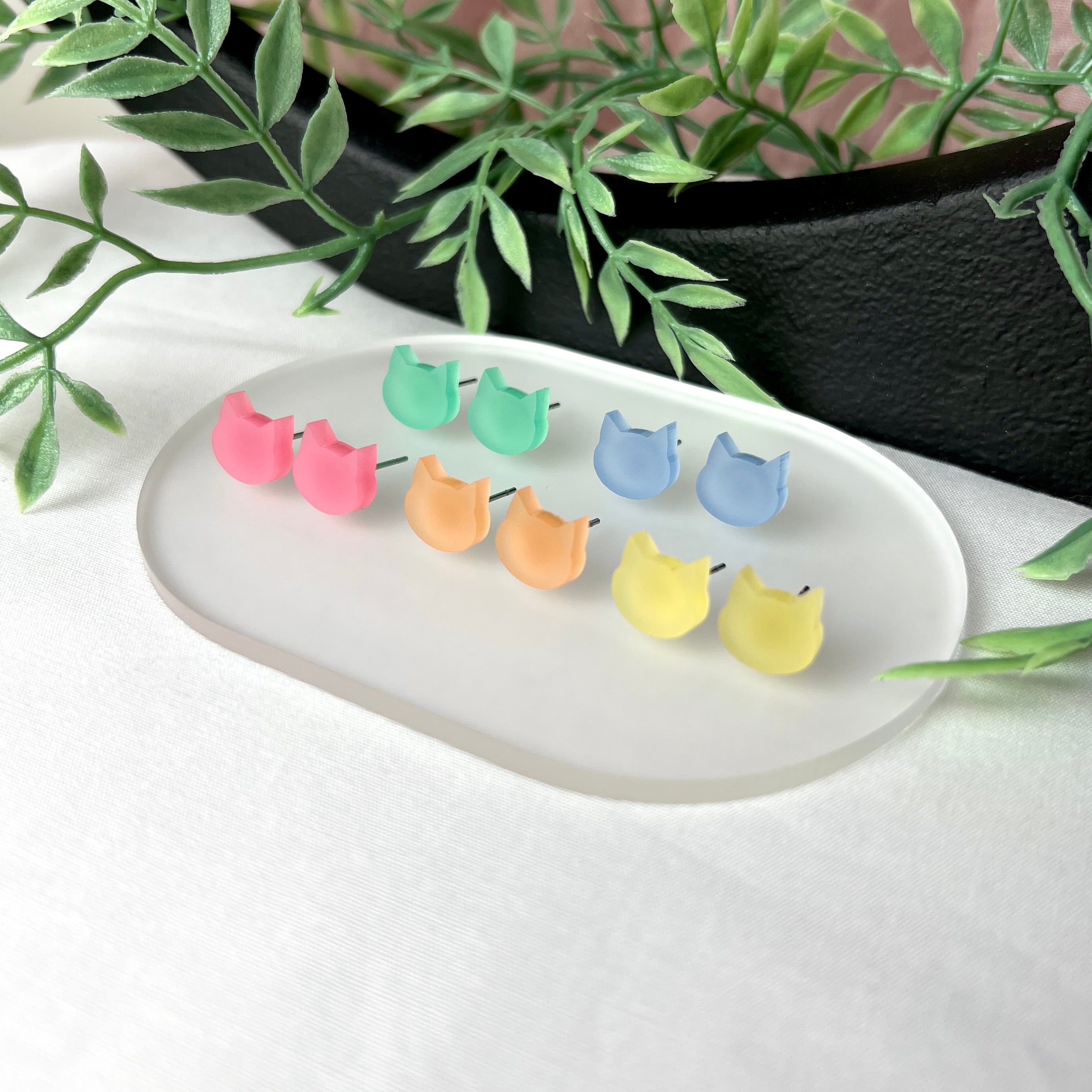 Cat Head Stud Earrings